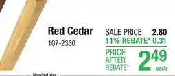 Menards Red Cedar offer