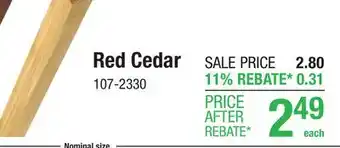 Menards Red Cedar offer