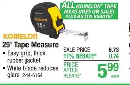 Menards 25' Tape Measure offer