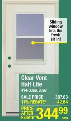 Menards Clear Vent Half Lite offer