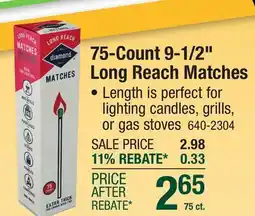Menards 75-Count 9-1/2 Long Reach Matches offer