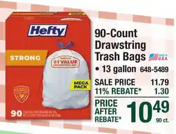 Menards 90-Count Drawstring Trash Bags offer