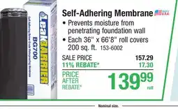 Menards Self-Adhering Membrane offer
