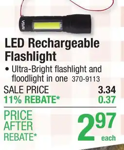 Menards LED Rechargeable Flashlight offer