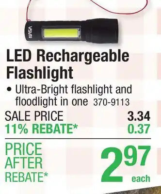 Menards LED Rechargeable Flashlight offer
