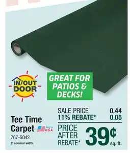 Menards Tee Time Carpet offer