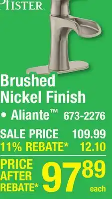 Menards Brushed Nickel Finish offer