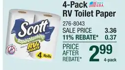 Menards 4-Pack RV Toilet Paper offer
