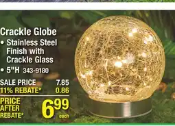 Menards Crackle Globe offer