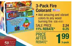 Menards 3-Pack Fire Colorant offer