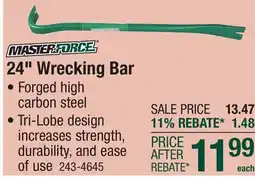Menards 24 Wrecking Bar offer