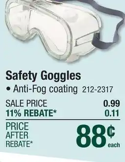 Menards Safety Goggles offer
