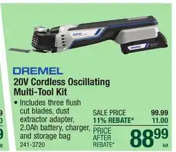 Menards 20V Cordless Oscillating Multi-Tool Kit offer