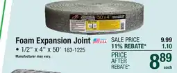 Menards Foam Expansion Joint offer
