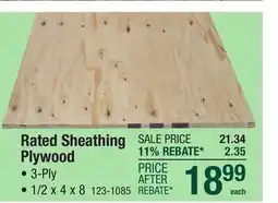 Menards Rated Sheathing Plywood offer