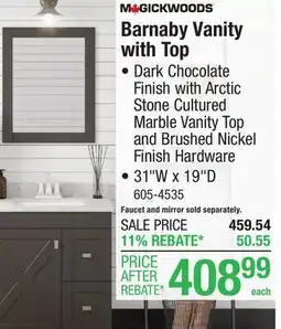 Menards Barnaby Vanity with Top offer