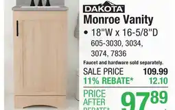Menards Monroe Vanity offer