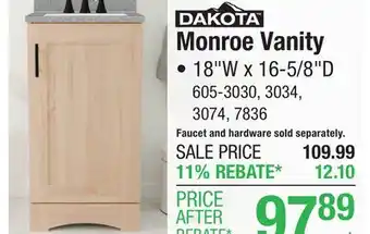 Menards Monroe Vanity offer