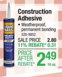 Menards Construction Adhesive offer