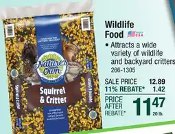 Menards Wildlife Food offer