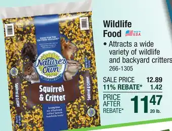 Menards Wildlife Food offer