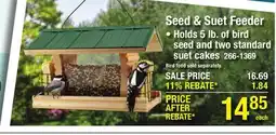 Menards Seed & Suet Feeder offer