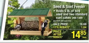 Menards Seed & Suet Feeder offer