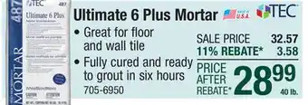 Menards Ultimate 6 Plus Mortar offer