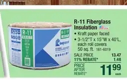 Menards R-11 Fiberglass Insulation offer