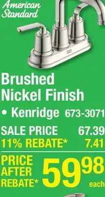 Menards Brushed Nickel Finish offer