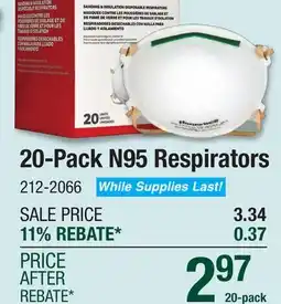 Menards 20-Pack N95 Respirators offer