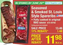 Menards Seasoned & Smoked St. Louis Style Spareribs offer