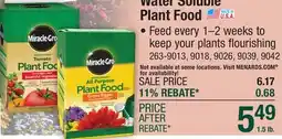 Menards Water Soluble Plant Food offer
