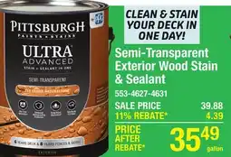 Menards Semi-Transparent Exterior Wood Stain & Sealant offer