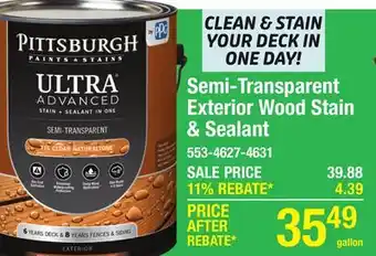 Menards Semi-Transparent Exterior Wood Stain & Sealant offer