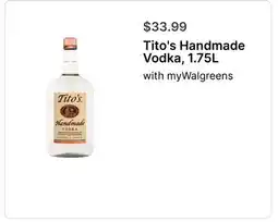 Walgreens Tito's Handmade Vodka, 1.75L offer