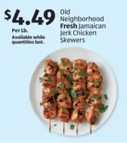 Aldi Old Neighborhood Fresh Jamaican Jerk Chicken Skewers offer