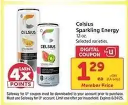 Safeway Celsius Sparkling Energy offer