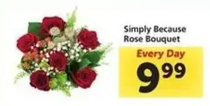 Safeway Simply Because Rose Bouquet offer