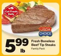 Save a Lot Fresh Boneless Beef Tip Steaks offer