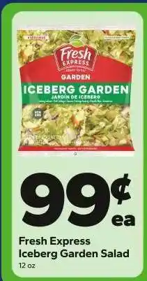 Save a Lot Fresh Express Iceberg Garden Salad offer