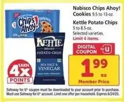Safeway Nabisco Chips Ahoy! Cookies / Kettle Potato Chips offer
