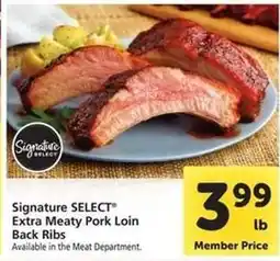 Safeway Signature SELECT Extra Meaty Pork Loin Back Ribs offer