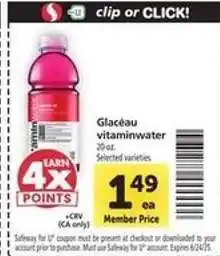 Safeway Glaceau Vitaminwater offer