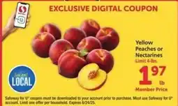 Safeway Yellow Peaches or Nectarines offer
