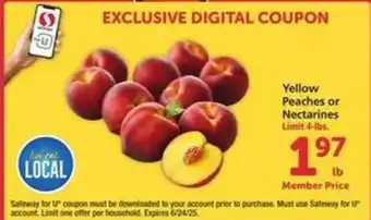 Safeway Yellow Peaches or Nectarines offer