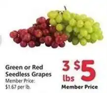 Safeway Green or Red Seedless Grapes offer