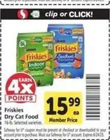Safeway Friskies Dry Cat Food offer