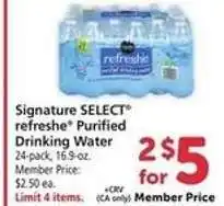 Safeway Signature Select Refreshe Purified Drinking Water offer