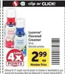 Safeway Lucerne Flavored Creamer offer